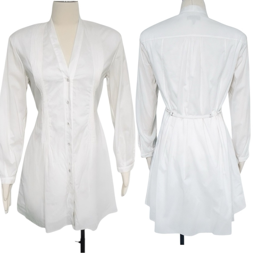 Rag & Bone Cotton ButtonDown Pintuck Pleated Tuxedo Tunic Long Sleeve Mini Dress - Picture 4 of 14